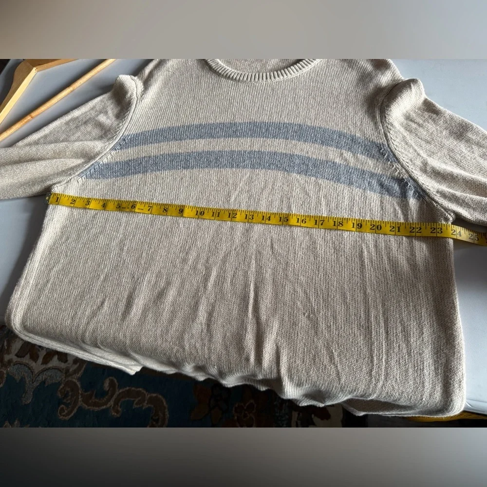 Faherty Sunwashed Crewneck Sweater - Dune Natural Surf Stripe.  Size XXL NWOT